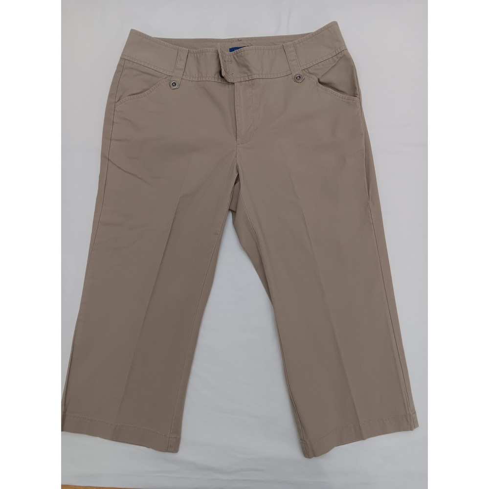 Dockers Womens Size 10 Khaki Capri Pants Cropped Stretch Cotton Blend Casual